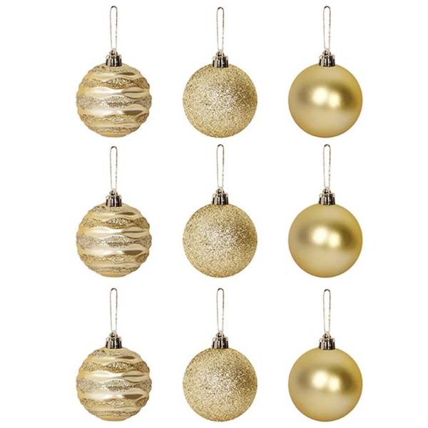 Encontraproduto.com.br - Bola de Natal Nº5 Wave Dourada c/9 - Art Christmas
