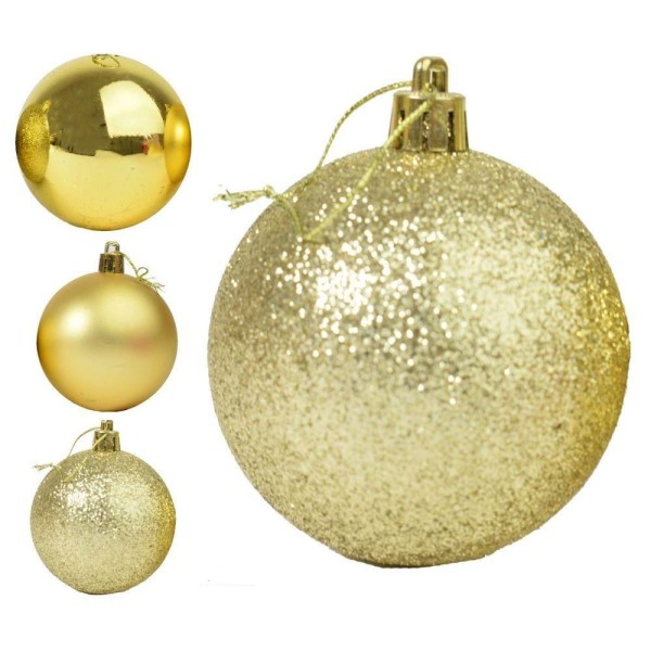 Encontraproduto.com.br - Enfeite Bola Natalina Lisa 6 Peças Em Plástico 6cm Dourada