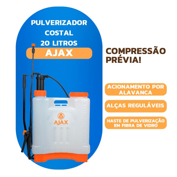 Encontraproduto.com.br - Pulverizador Costal Ajax Compressão Prévia 20 Litros