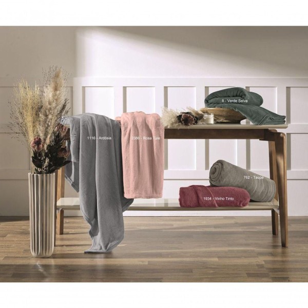 Cobertor Plush Casal 200gr 2.20m X 2.40m Taupe Hedrons