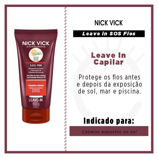 Encontraproduto.com.br - LEAVE-IN S.O.S. Fios 150 g Nick Vick