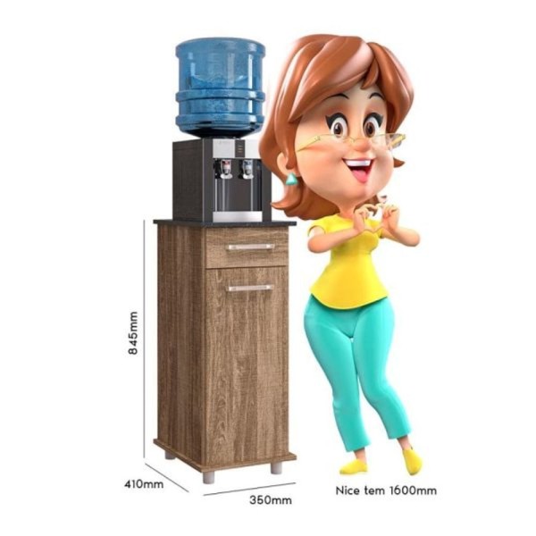 Encontraproduto.com.br - Balcão Multiuso Cozinha Isis 1 Porta E 1 Gaveta C- Tampo 35cm Carvalho - Nicioli