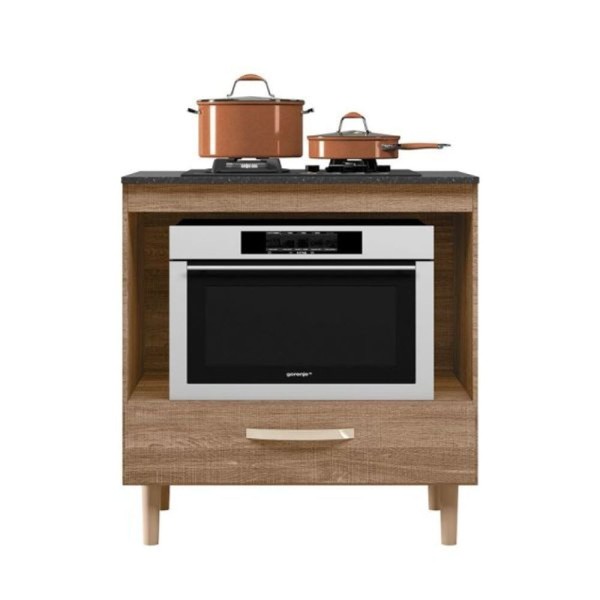Encontraproduto.com.br - Balcao Para Cooktop 80 Carvalho Rustico Nicioli