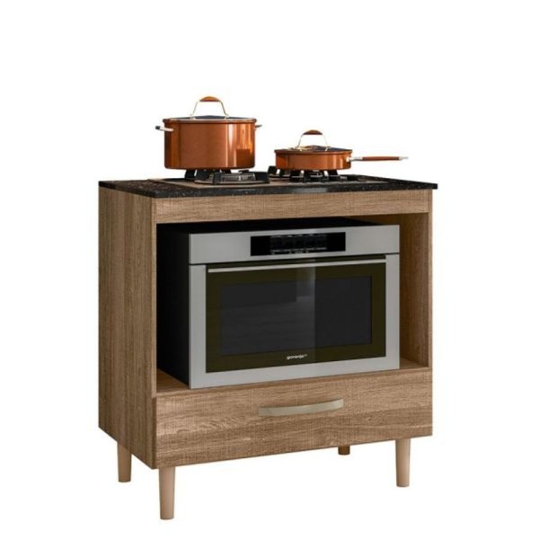 Encontraproduto.com.br - Balcao Para Cooktop 80 Carvalho Rustico Nicioli