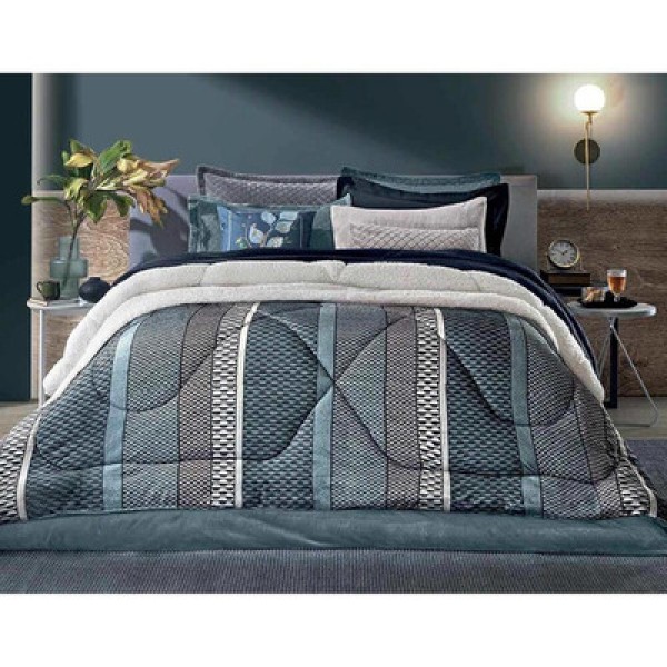 Encontraproduto.com.br - Edredom Queen Plush Sherpa Estampado - Hedrons
