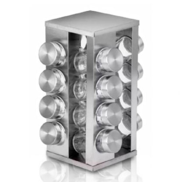 Encontraproduto.com.br - Jogo de porta-temperos giratório com suporte Uny Gift 16 peças