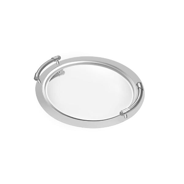 Bandeja oval com alças em inox Uny Gift 41x29cm