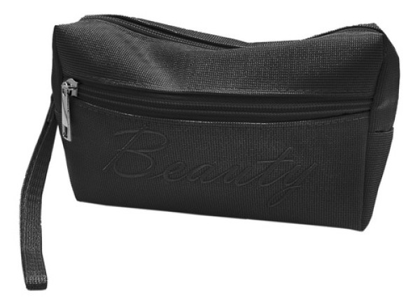 Nécessaire Feminina Envelope Beauty  17,5x11x5,5cm em Poliéster UniHome- Preto
