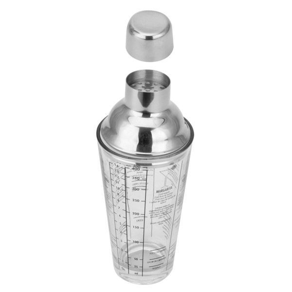 Coqueteleira de Vidro Uny Home 400 ml com Tampa em Aço Inox