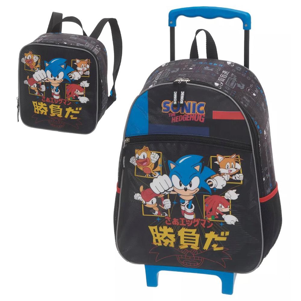 Mochila Rodinha Escolar Infantil Sonic Go Fast Pacific