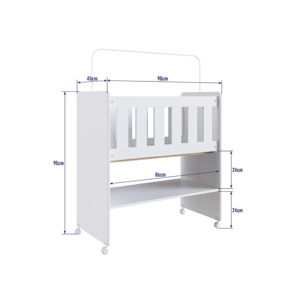 Encontraproduto.com.br - Mini Berço em MDP Branco Moisés Normatizado com Colchão Completa Móveis BY501