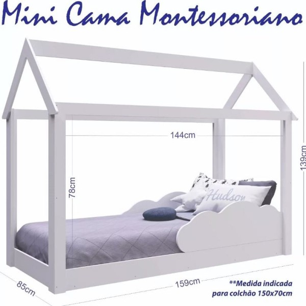 Encontraproduto.com.br - Cama Mini Casinha Montessoriana Infantil Branca