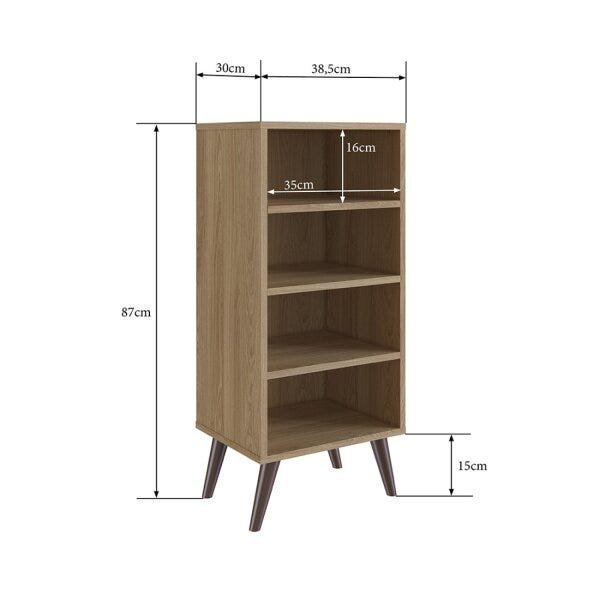 Encontraproduto.com.br - Estante Retrô Com 03 Prateleiras Oak Com Largura 38,5cm