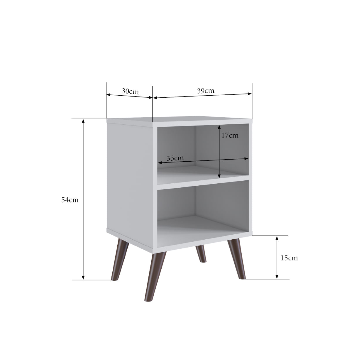 Encontraproduto.com.br - Mesa de Cabeceira Retrô com Prateleira em MDP Branco Completa Móveis