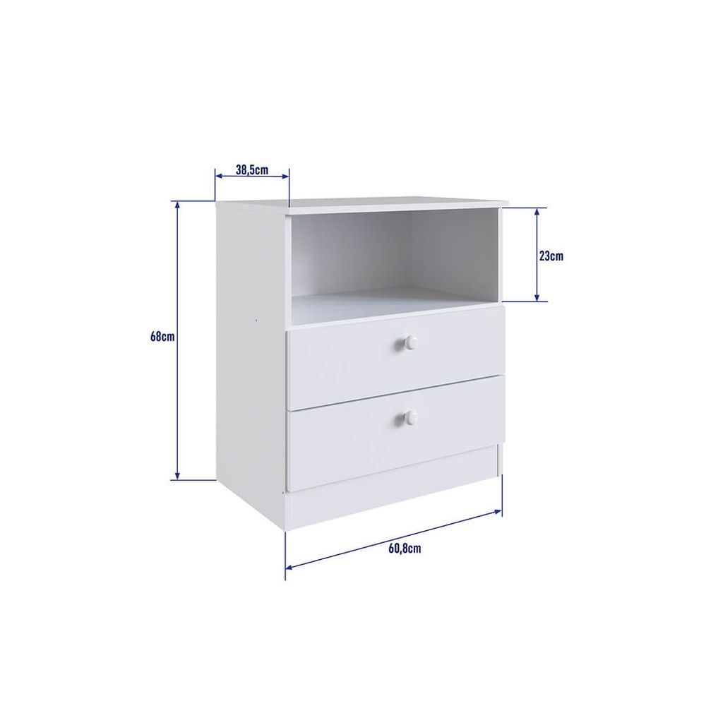 Encontraproduto.com.br - Cômoda Infantil Aconchego com 2 Gavetas e 1 Nicho - Branco