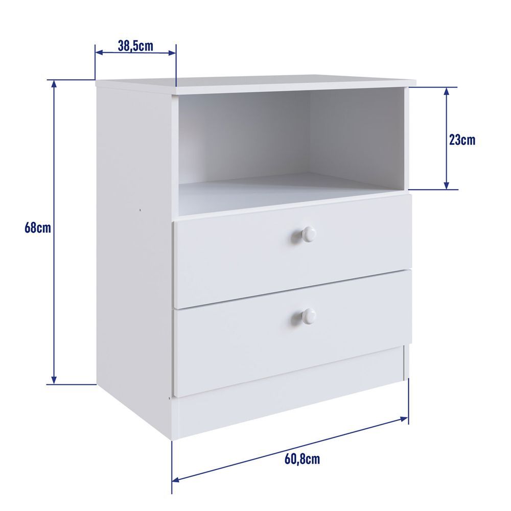 Encontraproduto.com.br - Cômoda Infantil Aconchego com 2 Gavetas e 1 Nicho - Branco