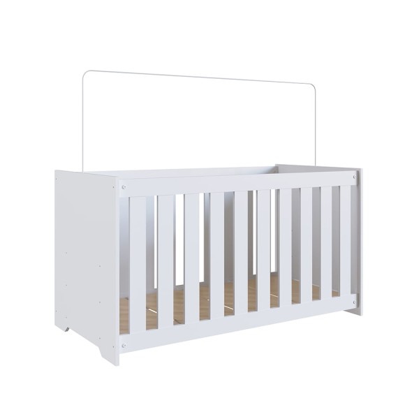 Encontraproduto.com.br - Berço Infantil com Colchão Bebê Aconchego 3 Regulagens de Altura 3 em 1 Elegante Branco