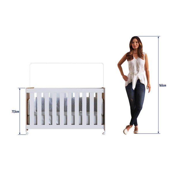 Encontraproduto.com.br - Berço Infantil Rodízio E Colchão Nogal Manchester Com Branco Lilies Móveis