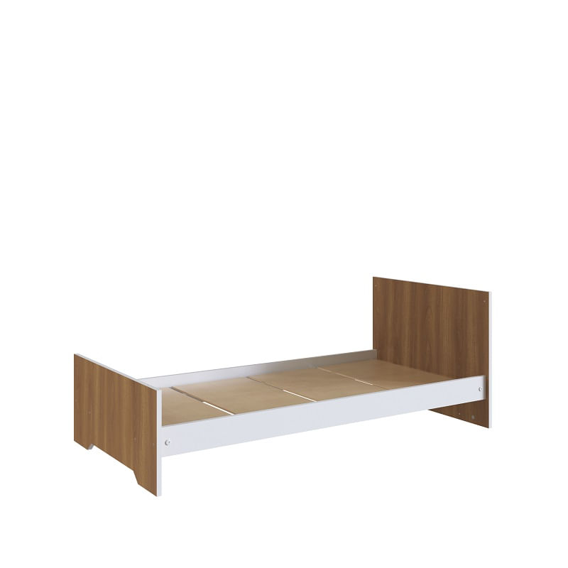 Encontraproduto.com.br - Berço Mini Cama Aconchego 3 em 1 com Colchão - Branco/Nogal