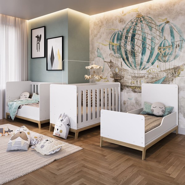 Encontraproduto.com.br - Berço Mini Cama Favo de Mel c/ Colchão e Regulagem de Altura - Branco