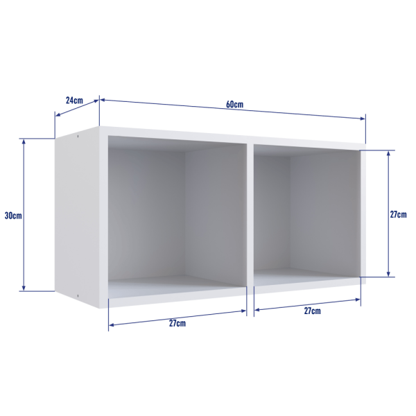 Encontraproduto.com.br - Nicho Duplo Retangular de Parede Favo de Mel - Branco