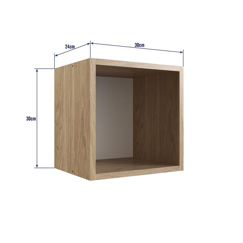 Quarto de Bebê Favo de Mel Berço, Cômoda e Nichos  - Natural/Branco