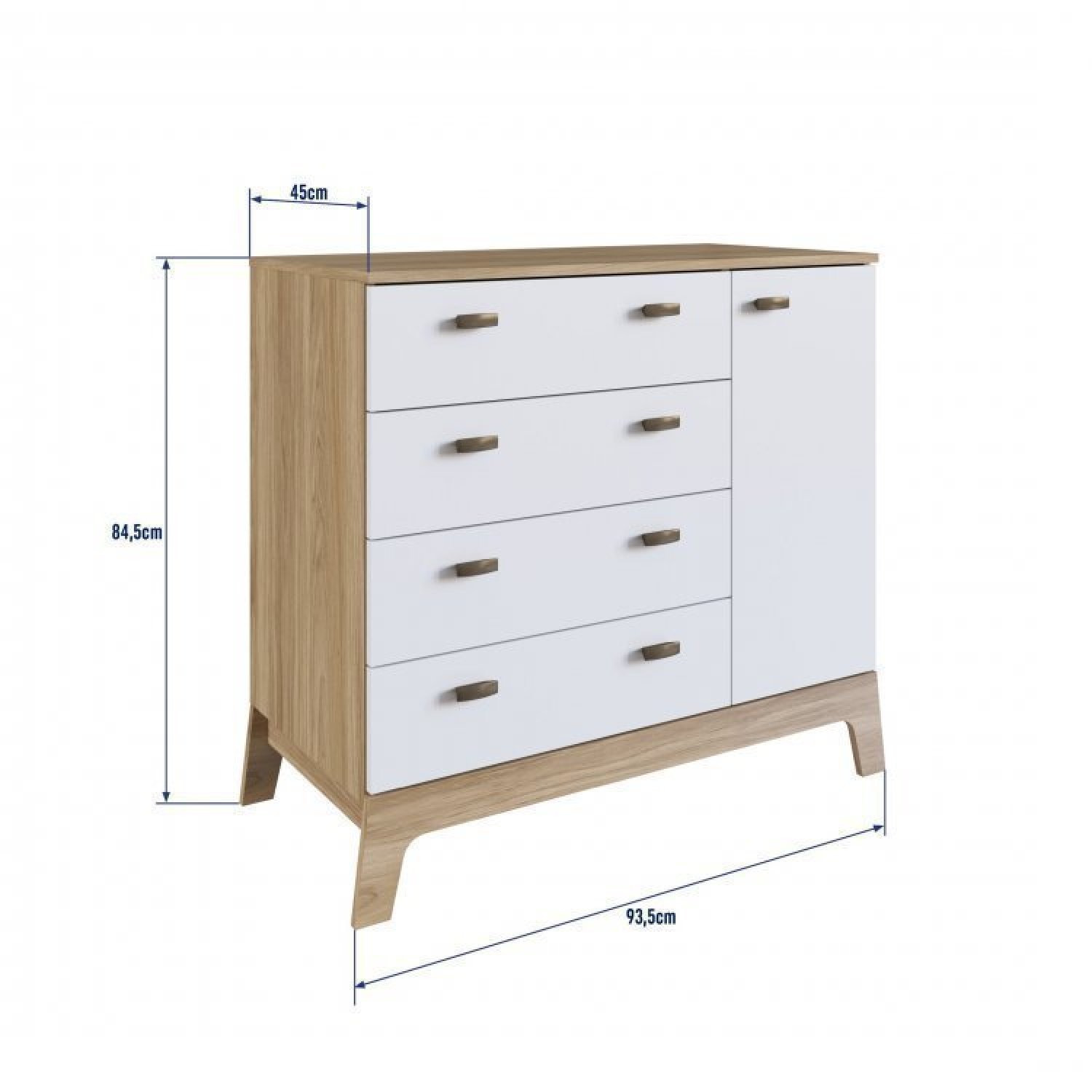 Encontraproduto.com.br - Quarto de Bebê Favo de Mel Berço, Cômoda e Nichos  - Natural/Branco