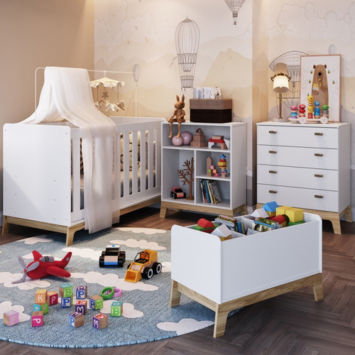 Quarto de Bebê Favo de Mel Completo III - Branco
