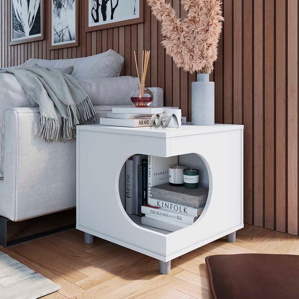 Mesa De Cabeceira Branco Luly Completa Móveis