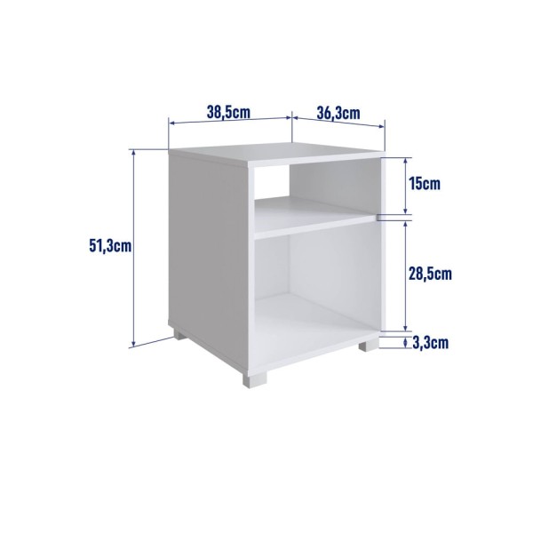 Encontraproduto.com.br - Mesa De Cabeceira Siena Branco Com Prateleira E Nicho