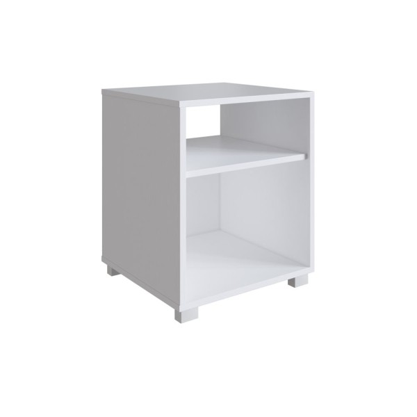 Encontraproduto.com.br - Mesa De Cabeceira Siena Branco Com Prateleira E Nicho