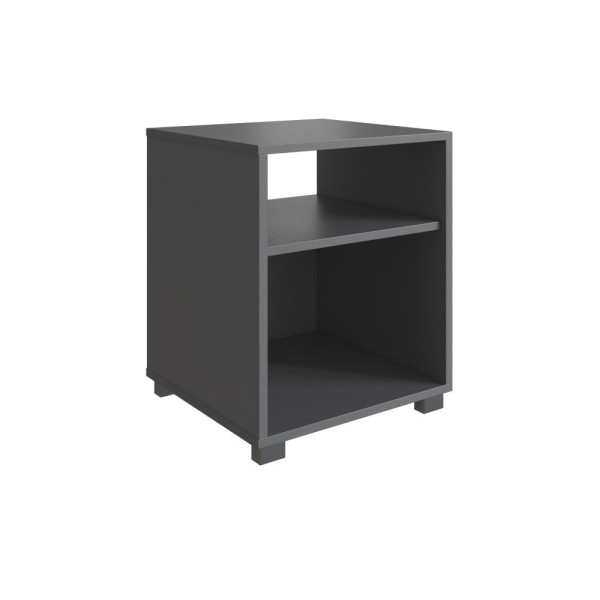 Encontraproduto.com.br - Mesa De Cabeceira Siena Grafite Com Prateleira E Nicho