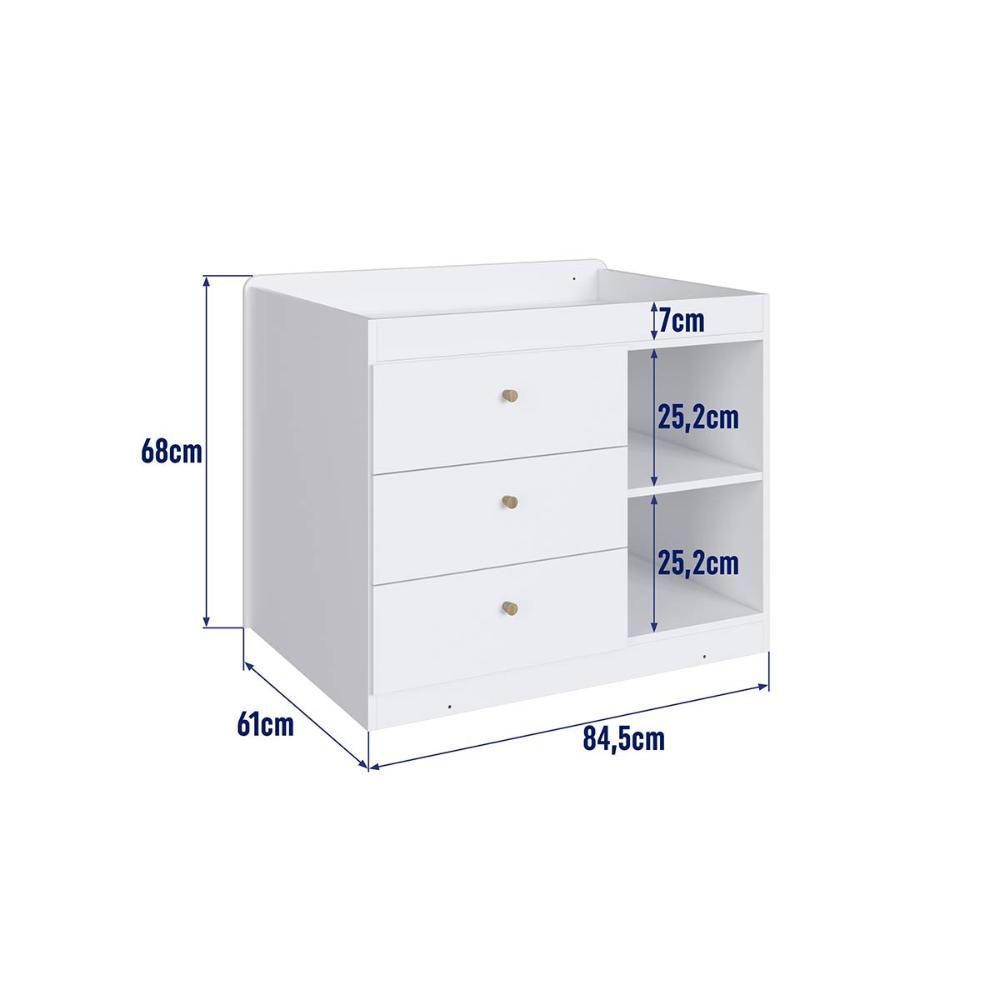 Encontraproduto.com.br - Berço Para Quarto Infantil 2 Em 1 Com Cama Auxiliar 194 Cm Oak Com Branco Aveiro Oak Com Branco