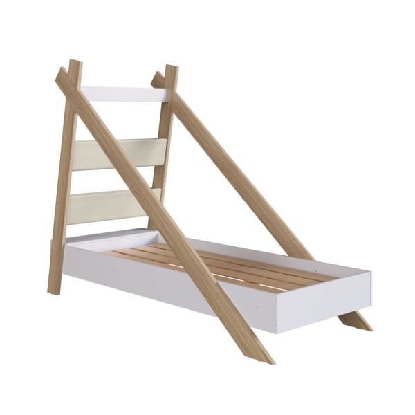 Cama Montessoriana Infantil Cabana com Livreiro Linha Infanto Itapuã/Branco - Completa Móveis