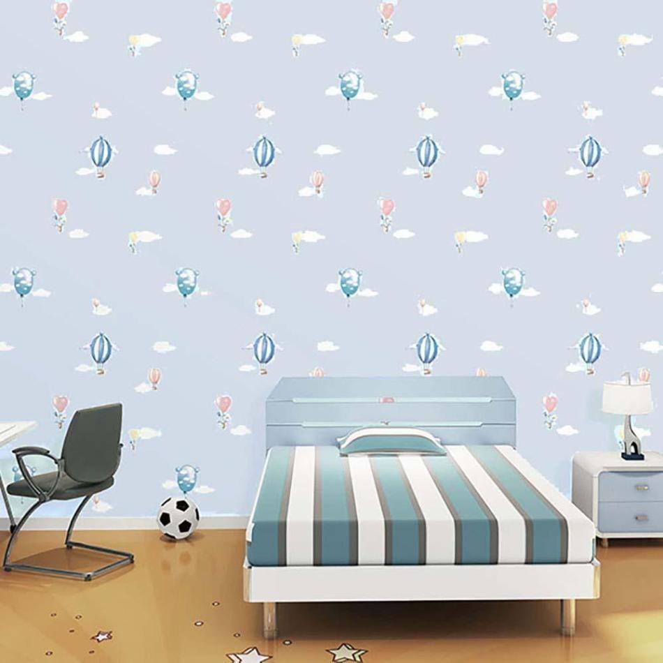 Papel de Parede Inno Vinílico Evolux Balões Azul 53cm 10m