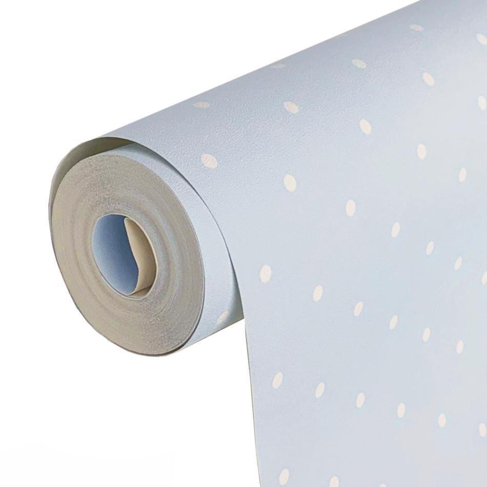 Papel de Parede Inno Vinílico Evolux Bolinhas Azul 53cm 10m
