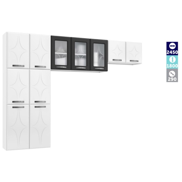 Encontraproduto.com.br - Cozinha de Aço Compacta Telasul Rubi 3 Vidros 3 Peças