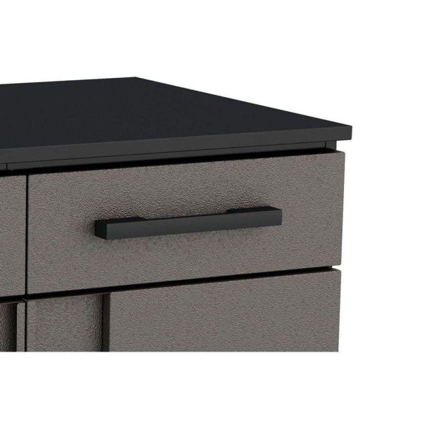 Encontraproduto.com.br - Balcão Multiuso P-área Serviço Multibox Aço 2 Portas C-chave E 2 Gavetas C-tampo 80cm Preto-cinza