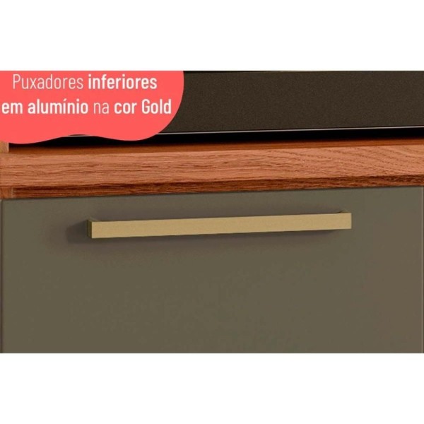 Encontraproduto.com.br - Cozinha Modulada Telasul Thela Sálvia Thela Sálvia 6 Peças (3aéreos+2 Balcões+1paneleiro) Czc36 Freijo-verde-telasul