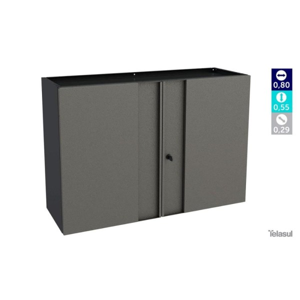 Encontraproduto.com.br - Armário Multiuso P- área Serviço Aéreo Multibox Aço 2 Portas C- Chave 80cm Preto cinza