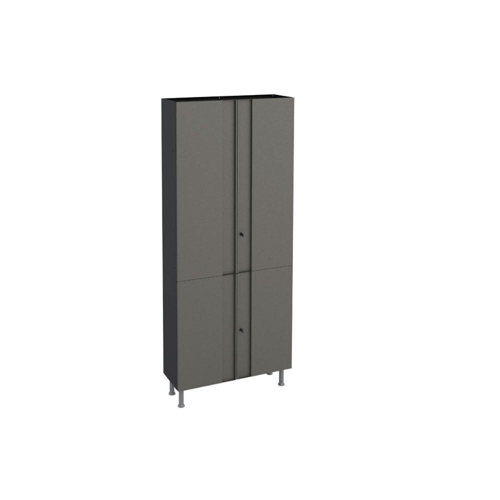 Encontraproduto.com.br - Multiuso Lavanderia Armário Multibox Aço 4 Portas C-chave 80x193cm Preto-cinza - Telasul