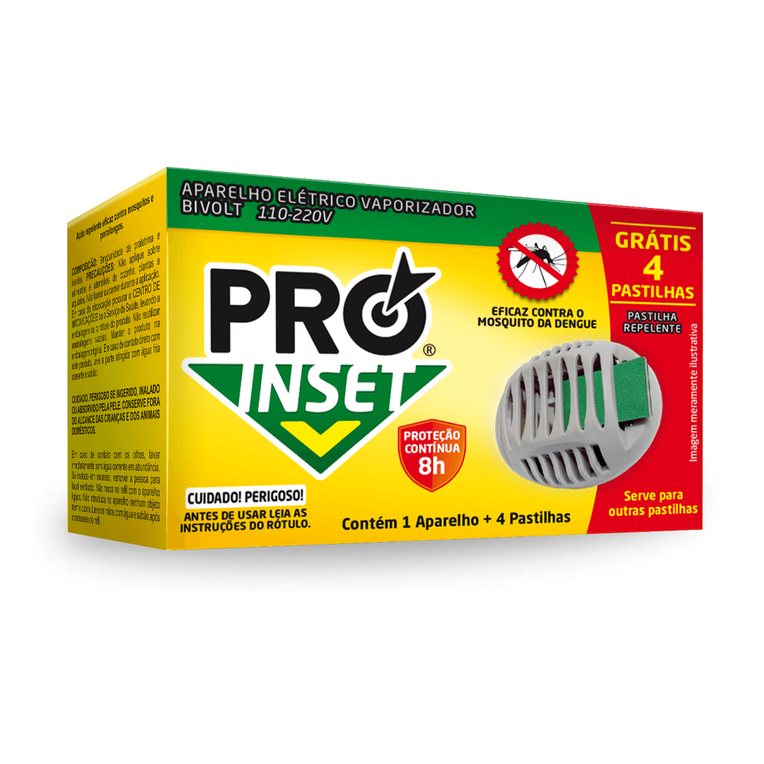 Aparelho Inseticida Pastilhas Duração de 8 Horas - Proinset (Baston)