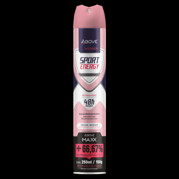 DESODORANTE ABOVE AEROSOL MAXX ENERGY WOMEN 250ML