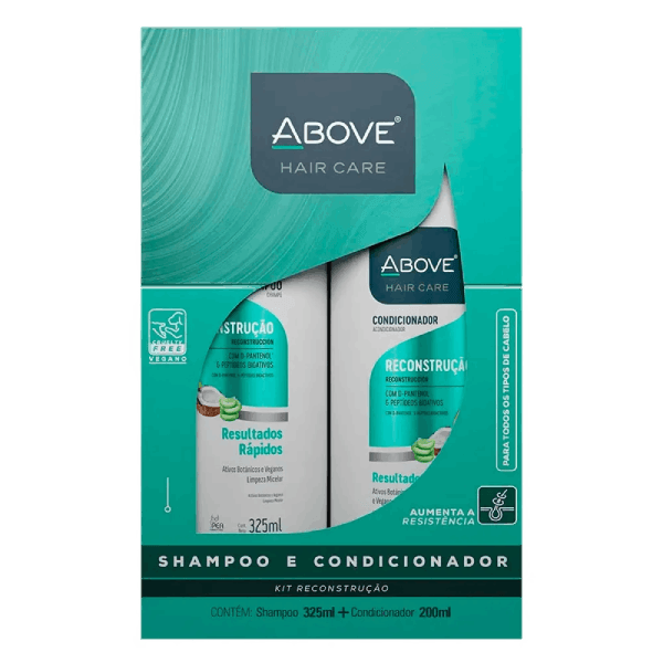 Encontraproduto.com.br - KIT SHAMPOO 325ML CONDICIONADOR 200ML ABOVE RECONSTRUCAO