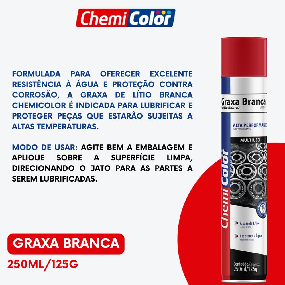 Encontraproduto.com.br - Graxa Branca Chemicolor Frasco com 300ml