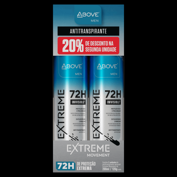 Encontraproduto.com.br - Kit Desodorante Above Aerossol Duo Extreme Moviment - 200ml