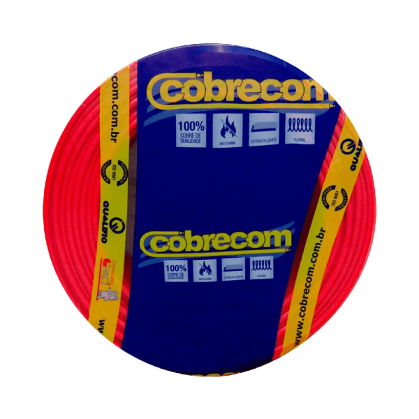 Cabo Flexível 2,5MM 25 Metros 750V Vermelho Cobrecom Fios