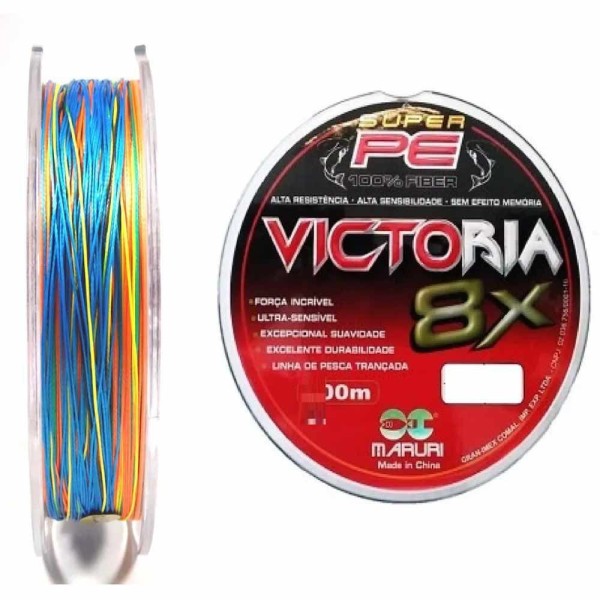 Linha de Pesca Multifilamento 8 Fios 100m Colorida 0.20mm 24lb