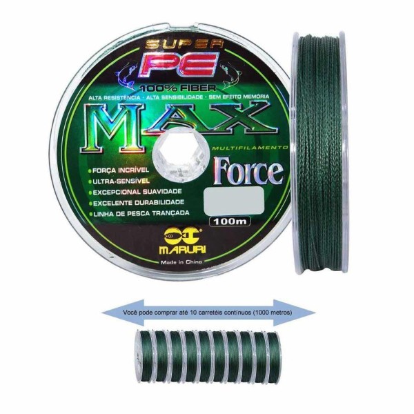 Encontraproduto.com.br - Linha De Pesca Multifilamento 200M Max Force 4 Fios 0,45Mm 58Lb