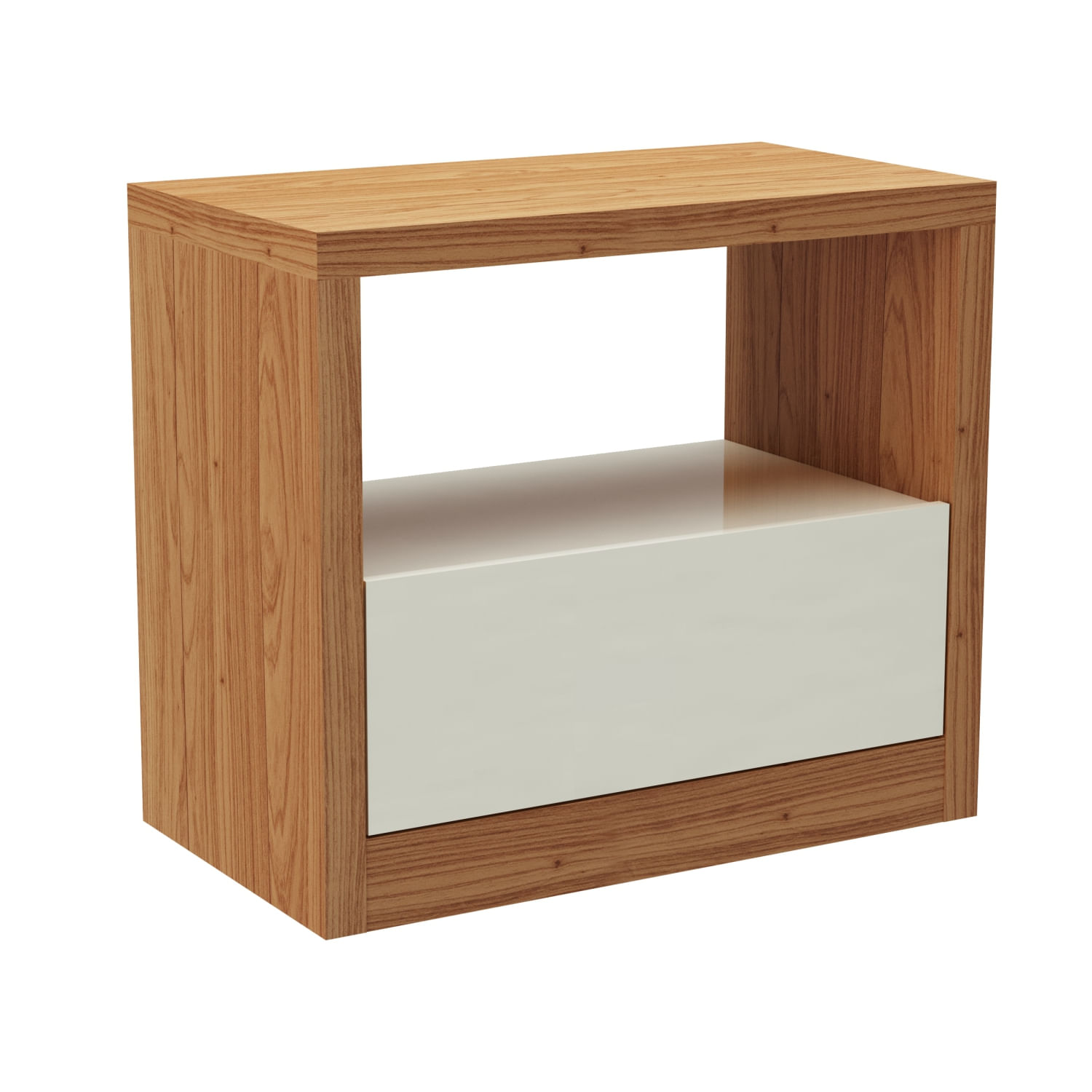 Encontraproduto.com.br - Mesa de Cabeceira em MDF 67 cm com 1 Gaveta TW140 Freijó/Off White Dalla Costa